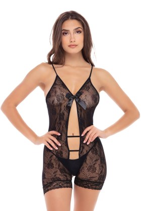 Čipkani ženski veš Rene Rofe 757098BLK